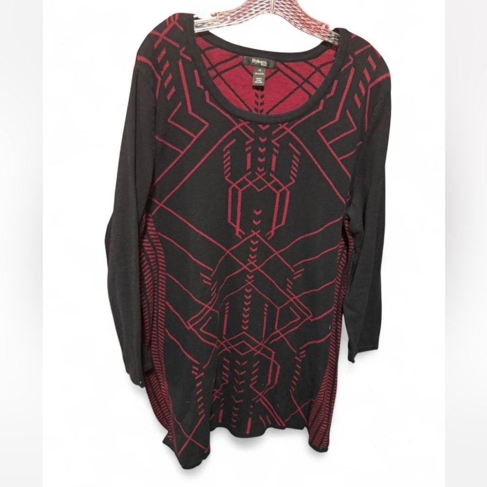 Style & Co. sweater dress a black and red geometric design  women’s 1x